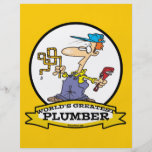 WORLDS GREATEST PLUMBER II MEN CARTOON FLYER DESIGN