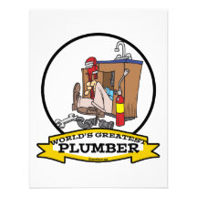 WORLDS GREATEST PLUMBER III MEN CARTOON INVITE