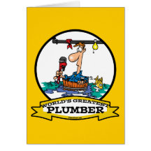 WORLDS GREATEST PLUMBER IV MEN CARTOON GREETING CARDS