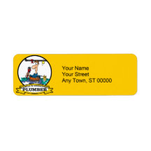 WORLDS GREATEST PLUMBER IV MEN CARTOON RETURN ADDRESS LABEL