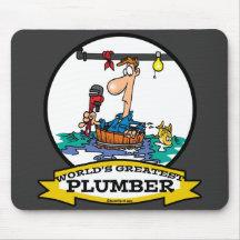 WORLDS GREATEST PLUMBER IV MEN CARTOON MOUSE PADS