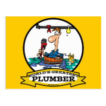 WORLDS GREATEST PLUMBER IV MEN CARTOON POSTCARD