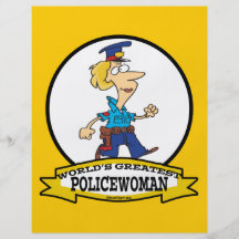 WORLDS GREATEST POLICEWOMAN CARTOON CUSTOM FLYER