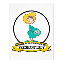 WORLDS GREATEST PREGNANT LADY CARTOON INVITES