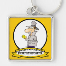 WORLDS GREATEST PRIVATE INVESTIGATOR MEN CARTOON KEY CHAIN