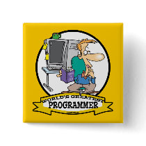 WORLDS GREATEST PROGRAMMER MEN CARTOON BUTTONS