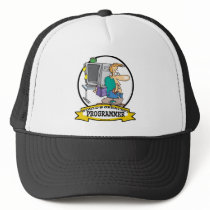 WORLDS GREATEST PROGRAMMER MEN CARTOON TRUCKER HATS