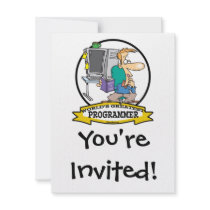 WORLDS GREATEST PROGRAMMER MEN CARTOON INVITE