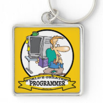 WORLDS GREATEST PROGRAMMER MEN CARTOON KEY CHAIN