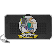 WORLDS GREATEST PROGRAMMER MEN CARTOON PC SPEAKERS