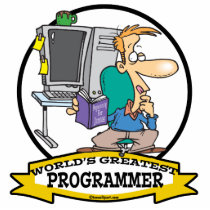 WORLDS GREATEST PROGRAMMER MEN CARTOON PHOTO CUT OUTS