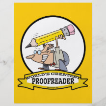 WORLDS GREATEST PROOFREADER CARTOON FLYERS