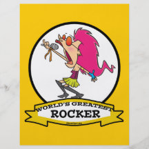 WORLDS GREATEST ROCKER FEMALE CARTOON FULL COLOR FLYER