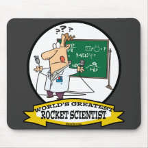 WORLDS GREATEST ROCKET SCIENTIST MEN CARTOON MOUSEPAD