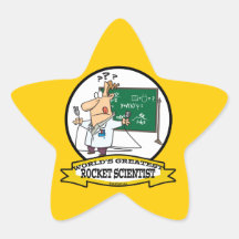 WORLDS GREATEST ROCKET SCIENTIST MEN CARTOON STAR STICKER