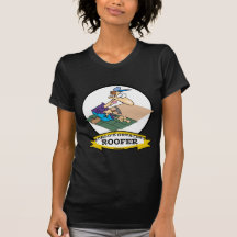 WORLDS GREATEST ROOFER MEN CARTOON TEE SHIRT