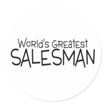 Worlds Greatest Salesman Round Stickers