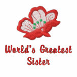 World's Greatest Sister embroidered zip up jacket