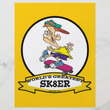 WORLDS GREATEST SK8ER CARTOON FULL COLOR FLYER