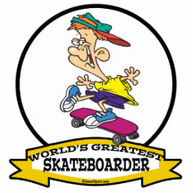 WORLDS GREATEST SKATEBOARDER CARTOON ACRYLIC CUT OUTS