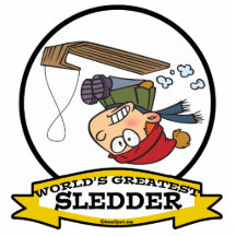 WORLDS GREATEST SLEDDER BOY CARTOON CUT OUTS