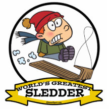 WORLDS GREATEST SLEDDER BOY II CARTOON CUT OUTS