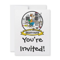 WORLDS GREATEST SMARTY PANTS MEN CARTOON PERSONALIZED INVITATION