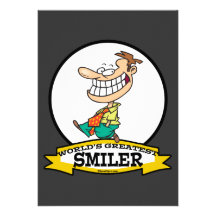 WORLDS GREATEST SMILER MEN CARTOON CUSTOM ANNOUNCEMENT