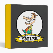 WORLDS GREATEST SMILER MEN CARTOON VINYL BINDER