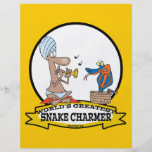 WORLDS GREATEST SNAKE CHARMER CARTOON PERSONALIZED FLYER