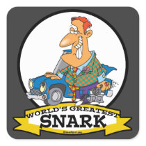 WORLDS GREATEST SNARK MEN CARTOON SQUARE STICKERS
