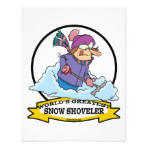 WORLDS GREATEST SNOW SHOVELER WOMEN CARTOON ANNOUNCEMENTS