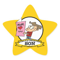WORLDS GREATEST SON CARTOON STICKER