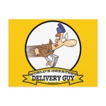 WORLDS GREATEST SPEEDY DELIVERY GUY MEN CARTOON POSTCARD