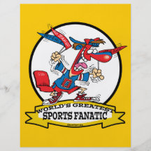 WORLDS GREATEST SPORTS FANATIC MENS CARTOON FLYER DESIGN