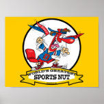 WORLDS GREATEST SPORTS NUT MEN CARTOON POSTERS