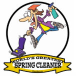 WORLDS GREATEST SPRING CLEANER WOMEN CARTOON CUT OUTS