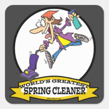 WORLDS GREATEST SPRING CLEANER WOMEN CARTOON STICKERS