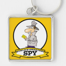 WORLDS GREATEST SPY MEN CARTOON KEYCHAIN