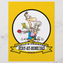 WORLDS GREATEST STAY AT HOME DAD CARTOON FLYER DESIGN