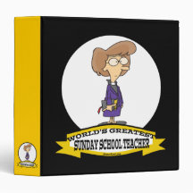 WORLDS GREATEST SUNDAY SCHOOL TEACHER CARTOON VINYL BINDERS