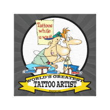 WORLDS GREATEST TATTOO ARTIST CARTOON CANVAS PRINT