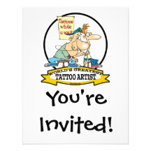 WORLDS GREATEST TATTOO ARTIST CARTOON INVITATIONS