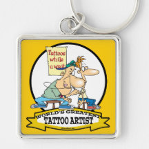 WORLDS GREATEST TATTOO ARTIST CARTOON KEY CHAIN
