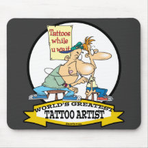 WORLDS GREATEST TATTOO ARTIST CARTOON MOUSE PADS