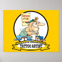 WORLDS GREATEST TATTOO ARTIST CARTOON POSTER