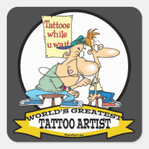 WORLDS GREATEST TATTOO ARTIST CARTOON STICKERS