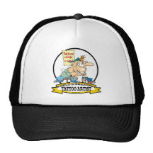 WORLDS GREATEST TATTOO ARTIST CARTOON TRUCKER HAT