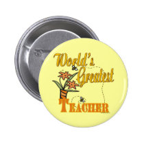World's Greatest Teacher Floral buttons