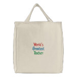 Worlds Greatest Teacher Tote Bag Template embroidered bags